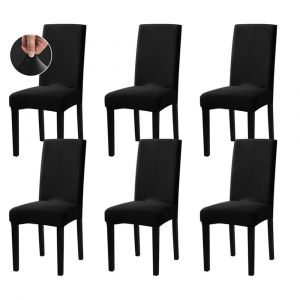 6 Pcs Noir de Dinant la Chaise de Couverture, Amovible et Lavable à Manger Chaise de Couverture, adapté pour la Maison, Hôtel, Banquet - Neuf