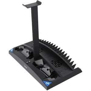 Verticale de Jeux se 6 en 1 Multifonction Ventilateur de Refroidissement de l'Écouteur Titulaire du Contrôleur de Charge de Base pour PS4/PS4 Slim/PS4 Pro - Neuf