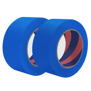 Lot de 2 rouleaux de ruban de masquage bleu de 50 mm x 50 m pour int&eacute;rieur et ext&eacute;rieur,ruban adh&eacute;sif moyen pour bricolage,artisanat,peinture,retrait facile - Neuf