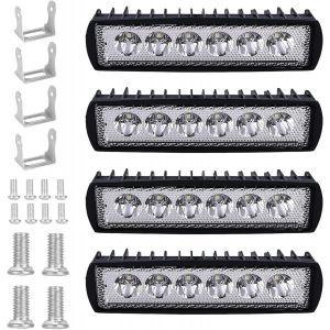 Fchhk-4pcs Phare De Travail Led 12v Etanche Ip67 Phare De Travail 6000k Spot Feux Antibrouillard Antibrouillard Led Voiture Phare Led Voiture Pour Voiture Camion Tracteur Suv Bateau Quad Vehicule - Neuf
