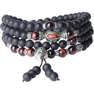 Bracelet Mala Bouddhiste Collier Perle Unisexe - Neuf