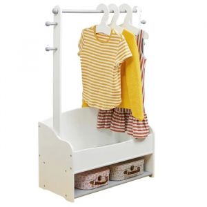 Portant enfant - GINGER HOME TF6203 - MDF/bois de pin - 4 crochets - 2 compartiments de rangement - Neuf