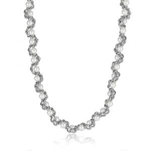 Collier De Perles Pour Femme En Argent Blanc Et Or, Bijou &Eacute;l&eacute;gant &Agrave; Offrir Pour La Saint-Valentin Et La F&ecirc;te Des M&egrave;res - Neuf