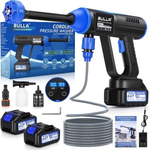 VornixorSarlshopNettoyeur Haute Pression sans Fil, Pistolet Haute Pression sur Batterie avec Buse 6 en 1,Nettoyeur Haute Pression sur Batterie avec 2 Batteries et 30 Niveaux de Pression,Reglage Tacti - Neuf