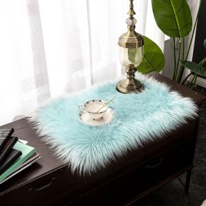 Eryi-Tapis En Fausse Fourrure D'agneau Et Peau De Mouton - Carpette Moelleuse Pour Chambre À Coucher, Salon, Crèche - Jet De Divan De Décoration Chaise - Vert Menthe - 40x60cm - Rectangle - Neuf