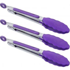 Pince De Cuisine En Silicone Avec Embouts En Silicone,Pince À Aliments Résistante À La Chaleur,Pince En Silicone Verrouillable De 20 Cm,Pince À Salade 3 Pièces,Ustensiles De Cuisine - Ffy - Neuf