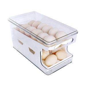 Porte-Oeufs 2 En 1 Pour Réfrigérateur,Distributeur D'oeufs Roulants Transparent Pour Réfrigérateur 24 Egg Storage Co - Neuf