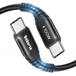 DDA-Cable USB C vers USB C Charge Rapide, 2M 100W Cable Chargeur USB Type C 5A Câble Cordon Nylon Tressé Fil Ultra Solide pour Samsung Galaxy S25 S24 S23 Plus Ultra iPhone 16 15 Pro Max Pixel MacBook - Neuf