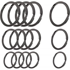 KAL-- Jeu De Porte-Clés En Acier Trempé - 5 X 30 Mm, 5 X 25 Mm, 5 X 20 Mm - Porte-Clés Anneau - Neuf