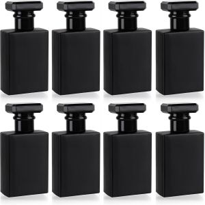 (Lot de 8 Flacon Spray Vide Noir-Bouteille Parfum Vide Rechargeable 30 ml-Bouteille Spray Carré Noir avec Pulvérisateur Or-Flacon Pulvérisateur Pour Voyages,Huiles Essentielles - Neuf