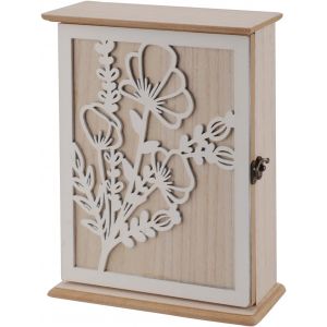 SUBZONAL-Bo&icirc;te &agrave; cl&eacute;s Murale en Bois Armoire a Clef Murale avec 6 Crochets Bo&icirc;te &agrave; Cl&eacute;s en Bois pour Les entr&eacute;es, Les Chambres et Les couloirs - 26 * 20 * 6cm - Neuf