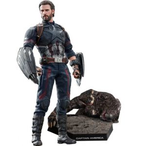 Figurine Hot Toys Mms481 - Marvel Comics - Avengers 3 : Infinity War - Captain America Movie Promo Edition Deluxe Version - Neuf