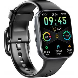 Montre Connectée Femme Homme Smartwatch 1.69" HD Montre Sport avec Podometre Moniteur Sommeil Cardiofréquencemètre SpO2 25 Modes Sportifs Etanche IP68 Intelligente Bracelet Connecté pour Android iOS - Neuf