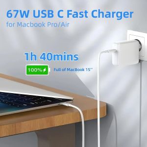 Chargeur Macbook Pro 67w Usb - C Pour Macbook Pro/Air 13-15 Pouces 2018-2024,Ipad 12,9/11 Pouces, Ipad Air 5/4,Acer, Thinkpad, Hp Et Tous Les Périphériques Usb -C Avec Câble 2m/6.6f[Z2298] - Neuf