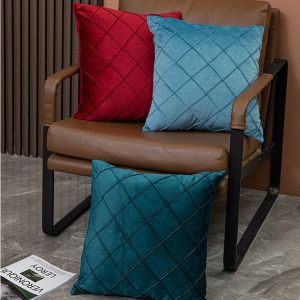 Ensemble de 3 neerlandais Velours Decoratifs, Housses de Coussin 45 x 45 cm (Rouge et Bleu), Doux et Confortable pour la Maison Salle de Sejour Chambre a coucher Canape - Neuf