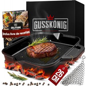 Subzonal-Poele En Fonte 26cm - Poele Fonte Naturelle - Poele Fonte Induction - Poele Grill Fonte - Cast Iron Pan - Po&ecirc;le En Fonte Induction - Neuf