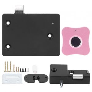 HJLIAN Serrure a empreinte digitale intelligente en alliage d'aluminium pour armoire, petite serrure electrique pour tiroir d'armoire, forme de fleur rose - Neuf