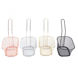 Hjlian Lot De 4 Paniers A Frites Carres Avec Filtre Et Passoire, Accessoires De Cuisine - Neuf