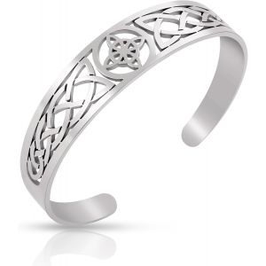 Kal-Bracelet Noeud De Sorci&egrave;re Pour Homme Et Femme - Bracelet Viking Celtique En Acier Inoxydable - Sorcellerie G&eacute;om&eacute;trique R&eacute;glable - Protection Amulette - Noeud De Sorci&egrave;re - Neuf