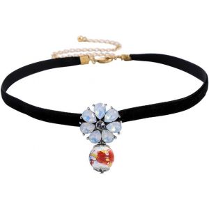 Kales-1 Pcs Bijoux D'edelweiss Fantaisie Bijoux De Dirndl Bavarois Collier D'edelweiss Strass Avec Fleurs D'opale,Pendentif En C&eacute;ramique Peinte,Pour F&ecirc;te De Bi&egrave;re Traditionnelle - Neuf