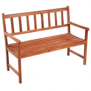 Banc De Jardin Meuble De Patio D'ext&eacute;rieur Terrasse Avec Coussin 120 Cm Bois D'acacia Massif Helloshop26 02_0011363 - Neuf