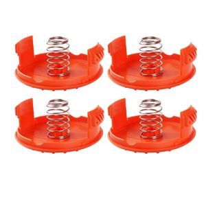 Lot de 4 capuchons de bobine et 4 ressorts de rechange compatibles avec les débroussailleuses BLACK+DECKER RC-100-P, les couvercles AF-100 et les couvercles de fils à ressort. - Neuf