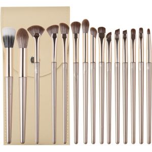 Pinceaux de maquillage set (15 Pi&egrave;ces)avec Sac De Rangement ProfessionnelPinceaux Maquillages Professionnels Pinceaupour Fond De TeintBlush - Neuf