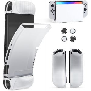 Case Compatible with Nintendo Switch,Ergonomic Frosted TPU Soft Case with 4 Thumb Caps - Neuf