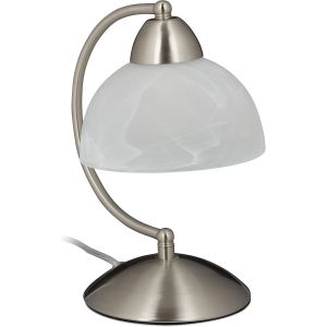 10029517_748 Lampe De Table Vintage, Tactile, Verre Et Fer, Réglable,Décoration,E14, 230 Vhlp 25x15x19cm, Laiton, 40 W, Or, 1 Élément - Neuf