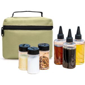 TIANYI-6 Pcs Bocaux Rangement Cuisine Pots &agrave; &eacute;pices Pot a Epices R&eacute;cipient &agrave; &eacute;pices avec Sac de Transport pour Camping Cuisson et Barbecue Voyage #k - Neuf