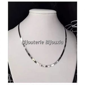 Collier - Bijouxia - Maille Miroir - Argent Massif 925/1000 - 42 Cm - 3 Mm - Neuf
