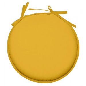 Galette De Chaise - Pop Color - Ronde - Jaune - 40 Cm - 100% Polyester - Neuf