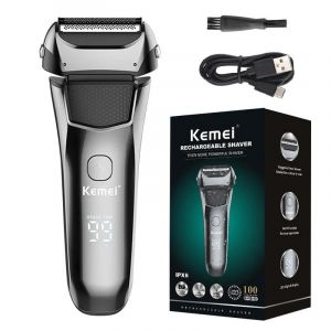 Original Kemei Humide Sec Étanche Lcd Affichage Rasoir Électrique Barbe Rasoir Électrique Pour Hommes Machine De Rasage Du Visage Rechargeable-Avec Boîte - Neuf
