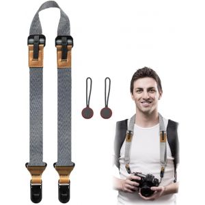 Sangle Appareil Photo D'Une Boucle De Libération Rapide,Harnais Appareil Photo,Sangle En Corde Nylon Compatible Avec Appareils Photo Dslr Ou Mirrorless(90Kg,Cendre) - Neuf