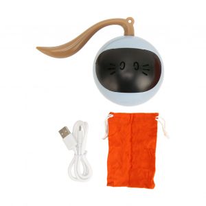 Balle Automatique Pour Chat, Jouet Tactile, Rechargeable Par Usb, Interactif, Intelligent, Roulant, Avec Led Coloree, Bleu - Neuf