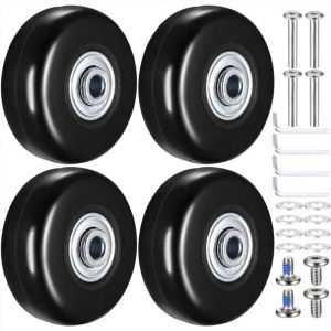 Pc De Remplacement Valise À Roulettes, Roues De Rechange Pour La Valise, 50x18mm De Remplacement De Bagages, Roues En Caoutchouc De Remplacement Des Roues De Chariot Pour Les Valises Et Trolleys - Neuf