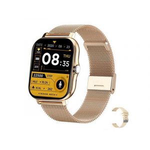 Montre Connect&eacute;e Bluetooth Y13, Moniteur D'activit&eacute; Physique, Fr&eacute;quence Cardiaque, &Eacute;cran Tactile, Couleur Or - Neuf