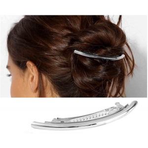 Kal-Barrettes Simples En Métal Argenté Barrette Courbe Barrette Longue Barrette Barrette Décorative Accessoires Cheveux En Métal Bijoux Pour Femme Coiffure(Argent2) - Neuf