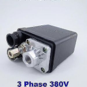 Vanne de commande de pressostat de pressostat de compresseur d'air triphasé de haute qualité 175psi 10bar 20a - 1 port - Gamme 6-8bar - Neuf