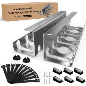 Chemin de Cables, Plateau de Gestion des C&acirc;bles, Range Cable Bureau, Cache Cable, Cable Management Bureau, Organisateur des C&acirc;bles pour La Gestion des C&acirc;bles et des Multiprises - Noir - Neuf
