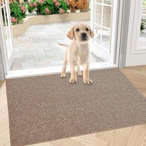 SUBZONAL-Paillasson int&eacute;rieur, 60 x 90 cm, antid&eacute;rapant, pour l'ext&eacute;rieur et l'int&eacute;rieur, lavable, imperm&eacute;able, tapis d'entr&eacute;e absorbant, pour l'entr&eacute;e, la porte d'entr&eacute;e (marron, 80 x 100 cm) - Neuf