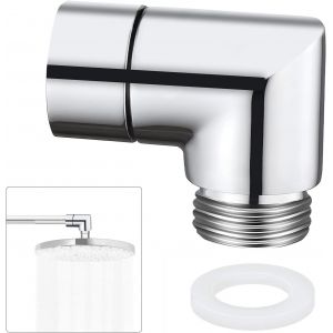 Pommeau Douche Adaptateur 90°, Laiton Douchette Adaptateur, 1/2 Pouce Douches à Main Adaptateur Douchette à Main de Salle de Bain pour Connecter Douches Murales et Pommes de Douchette - Neuf