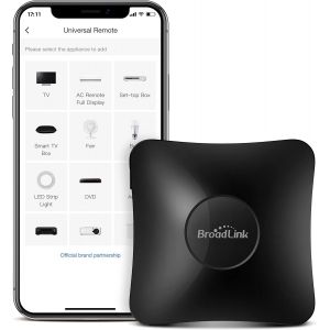 VornixorSarlshop-BroadLink T&eacute;l&eacute;commande Universelle IR et RF WiFi Smart Remote pour domotique, TV, Moteur de Rideau, climatisation, Ventilateur, Fonctionne avec Alexa, Google Assistant, IFTTT (RM4 Pr - Neuf