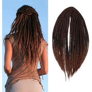 Ershi-Extensions De Dreadlocks Synthétiques Minces De 0,6 Cm Double Ended 20 Pouces 10 Brins Cheveux Au Crochet Longues Tresses Au[2 - Neuf