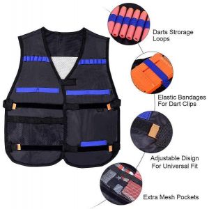 Kit De Gilet Tactique Pour Enfants Loyo Pour Les Batailles Nerf - Gilet R&eacute;glable, Fl&eacute;chettes, Lunettes Et Masques Pour Un Plaisir De Jeu Ultime ! - Neuf