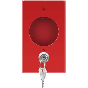 Boîte à clés d'urgence en tôle d'acier de 1 mm d'épaisseur, H14,5 x L9 x P3,5 cm, vitre en Verre à l'avant, Serrure à clé, Montage Mural - Neuf