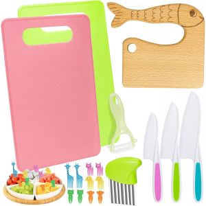 Lot De 18 Couteaux De Enfants, Kit Couteaux de Sécurité, Ustensile Cuisine Enfant, Montessori Couteau Enfant, Idéal pour Petits Chefs - Neuf