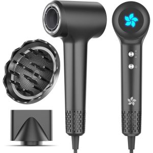 Seche Cheveux, S&egrave;che Cheveux Ionique Avec Diffuseur, Seche Cheveux &Agrave; 400 Millions Plasma Professionnel, Moteur Sans Balais De 110 000 Tr/Min Pour Un S&eacute;chage Rapide, 57 Db &Agrave; Faible Bruit Pour Voyage - Neuf