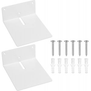 Tianyi-2 Pi&egrave;ces Etagere Murale, Mini &Eacute;tag&egrave;re Murale, Petite &Eacute;tag&egrave;res Flottantes Murales En M&eacute;tal, &Eacute;tag&egrave;res Flottantes Murales Pour Chambre, Cuisine, Bureau, Salle De Bains (12,5x15x6cm-Blanc) - Neuf