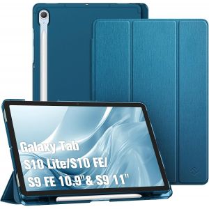 Coque pour Samsung Galaxy Tab S10 Lite 10.9 Pouces 2025 et Galaxy Tab S10 FE/S9 FE 10.9&iexcl;&plusmn;/S9 11&iexcl;&plusmn; - [Rangement de Stylet] Coque Fin Translucide Givr&iquest;&iquest;e Housse Rigide L&iquest;&iquest;g&iquest;&iquest;re, Bleu Fonc&iquest;&iquest; - Neuf